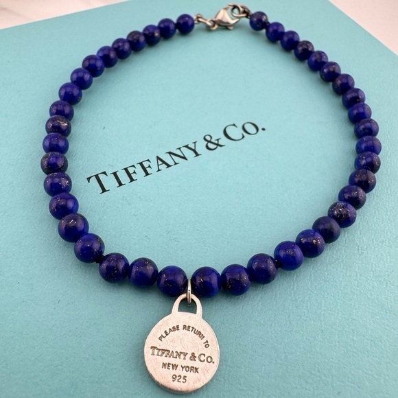 Tiffany & Co. Lapis Lazuli Mini Bead Return to Tiffany Bracelet Sterling Silver - Picture 1 of 7